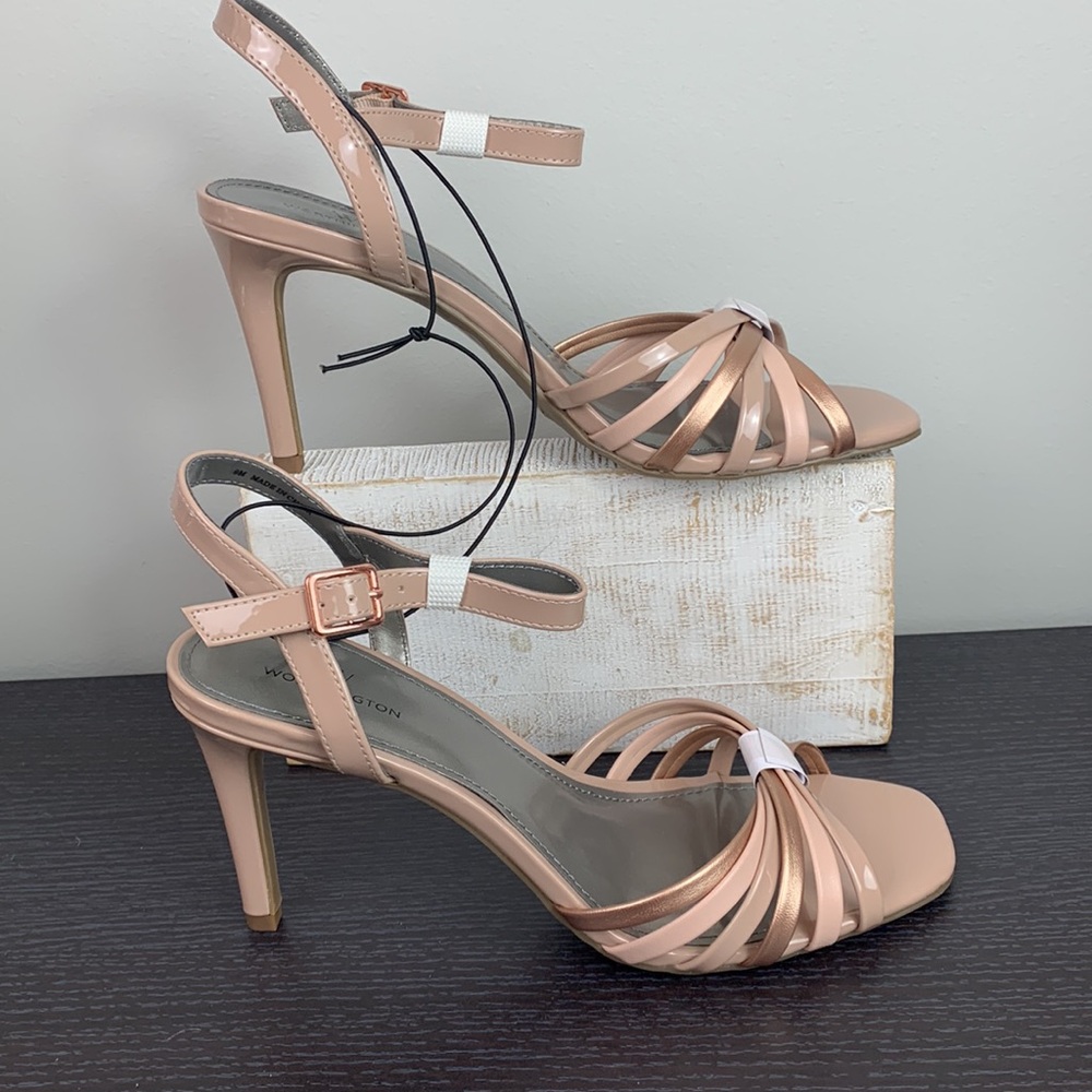 Worthington Boomer Buckle Open Toe Nougat Multi Heel Size 9 - Picture 3 of 8
